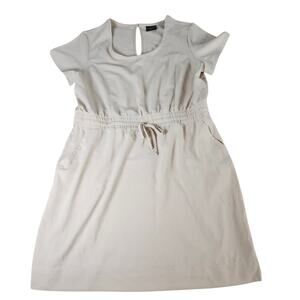 Women's 32 Degrees Cool Light Tan Drawstring Waist Dress with Pockets Sz Large